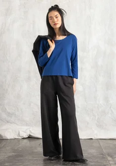 Organic cotton jersey trousers - black