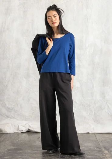 Organic cotton jersey trousers - black