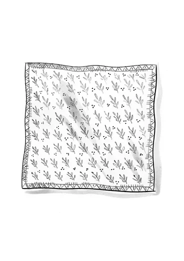 Foulard à motif "Taiga" en coton biologique - naturel foncé