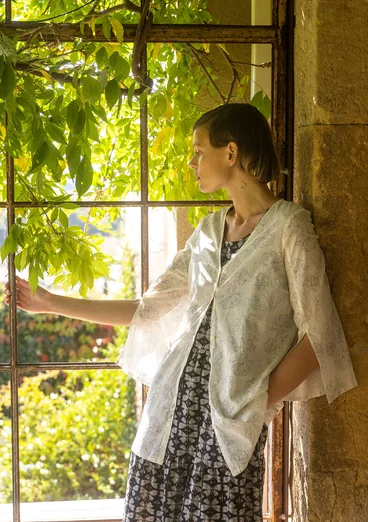“Lily” woven organic cotton tunic - feather