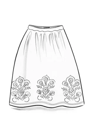 “Zari” velour skirt in organic cotton/recycled polyester - red curry