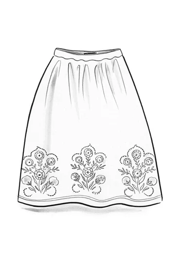 “Zari” velour skirt in organic cotton/recycled polyester - red curry