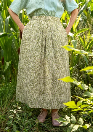 “Alv” woven organic cotton skirt - asparagus