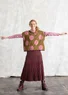 “Rut” knitted top in a blend of organic and recycled cotton (dark olive/dot S)