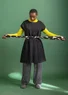 Robe sans manches en coton biologique tissé (noir S)