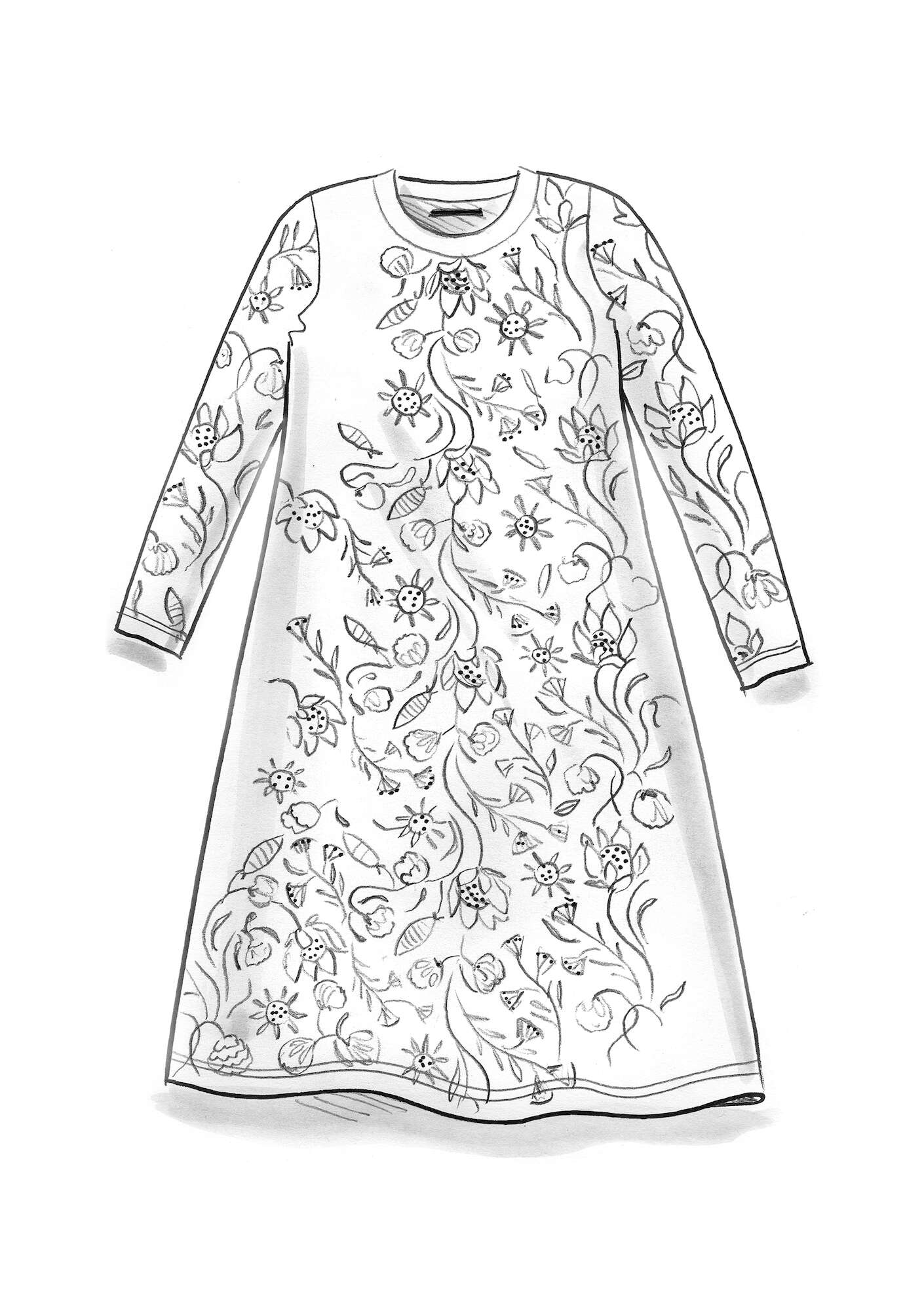 Tricot jurk  Protea  van lyocell/elastaan vlasblauw