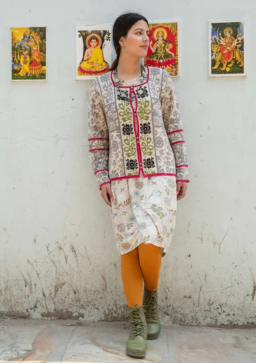 Cardigan "Jurta" i uld/lyocell - lys sand