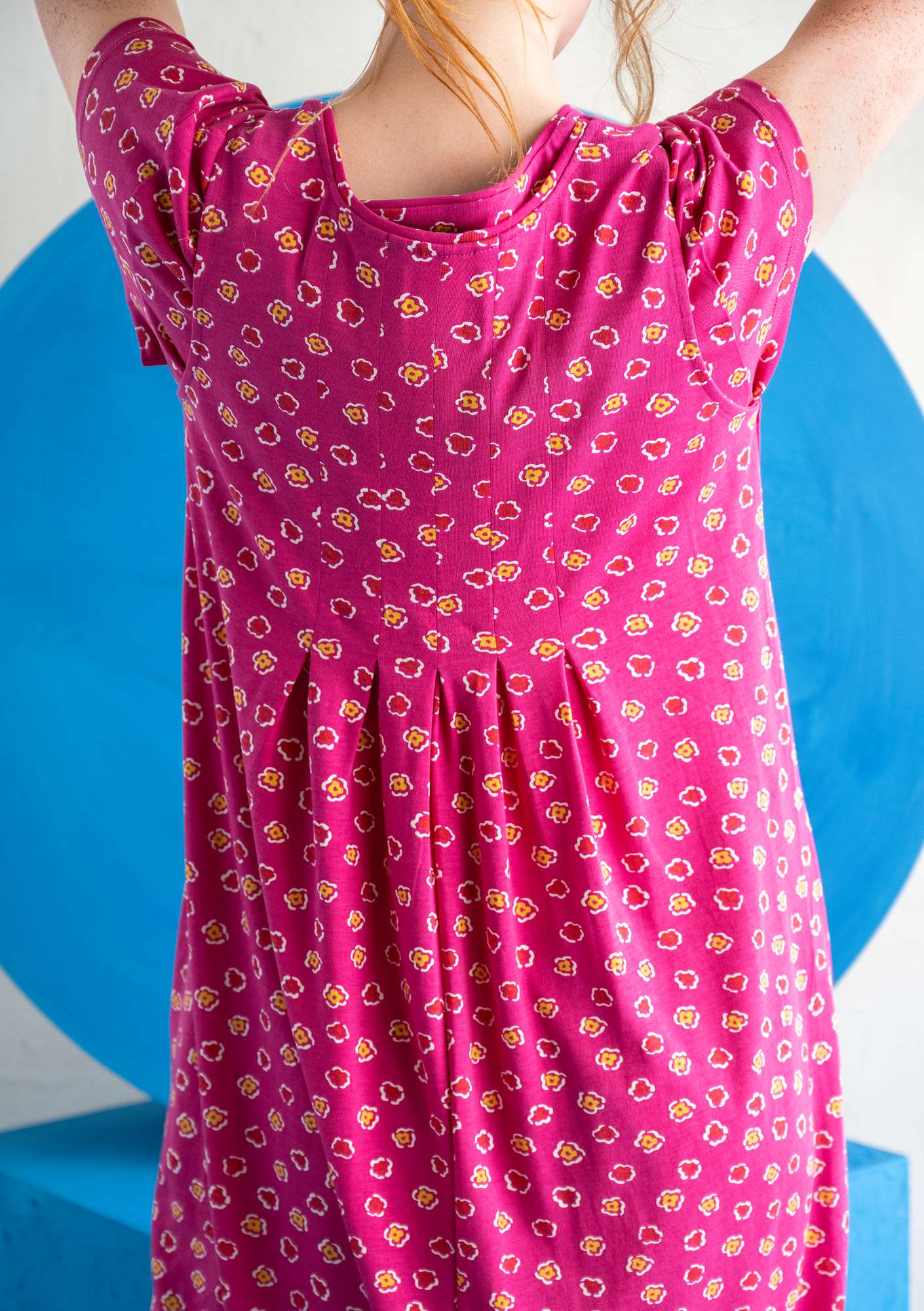 “Himmel” organic cotton/modal jersey dress  hibiscus/patterned thumbnail