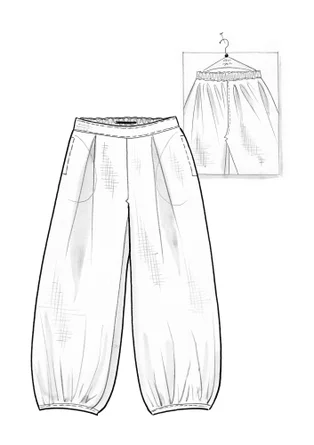 Cotton/linen harem trousers - monstera
