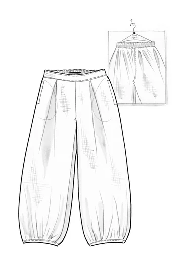 Cotton/linen harem trousers - monstera