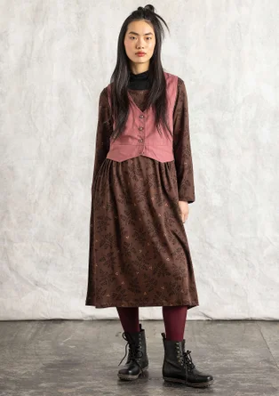 Jerseykleid „Judit“ aus Bio-Baumwolle/Modal - röstkaffee-gemustert