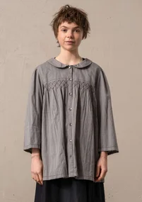 Blouse "Fille" en tissu de coton biologique - gris naturel