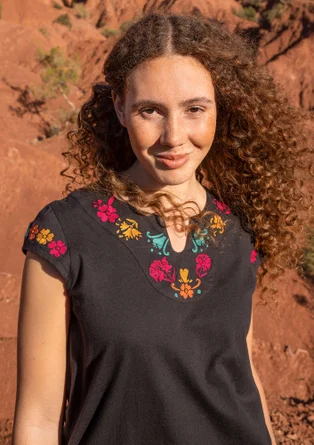 “Fernanda” organic cotton top - black