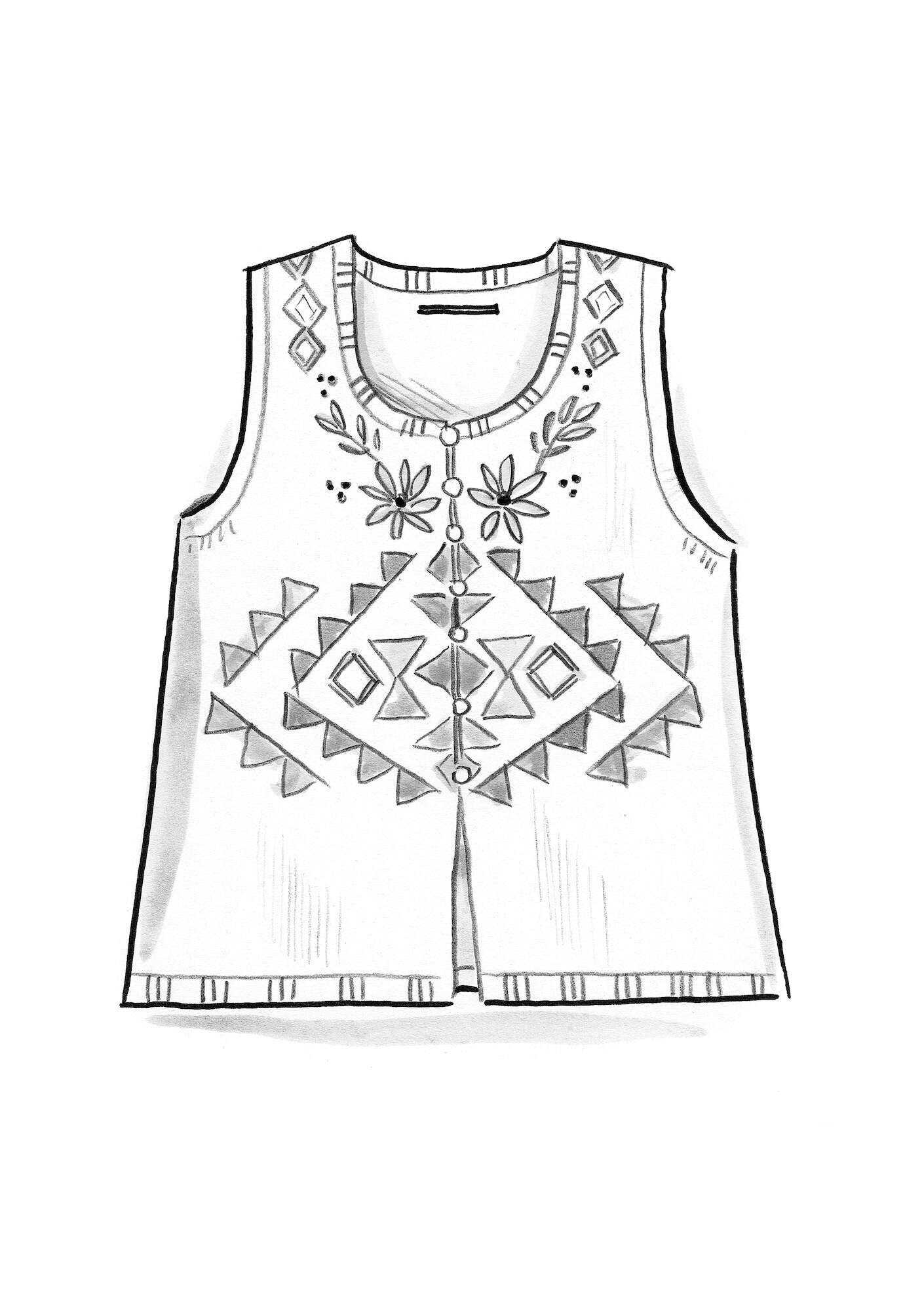 “Arrow” knit vest in organic cotton