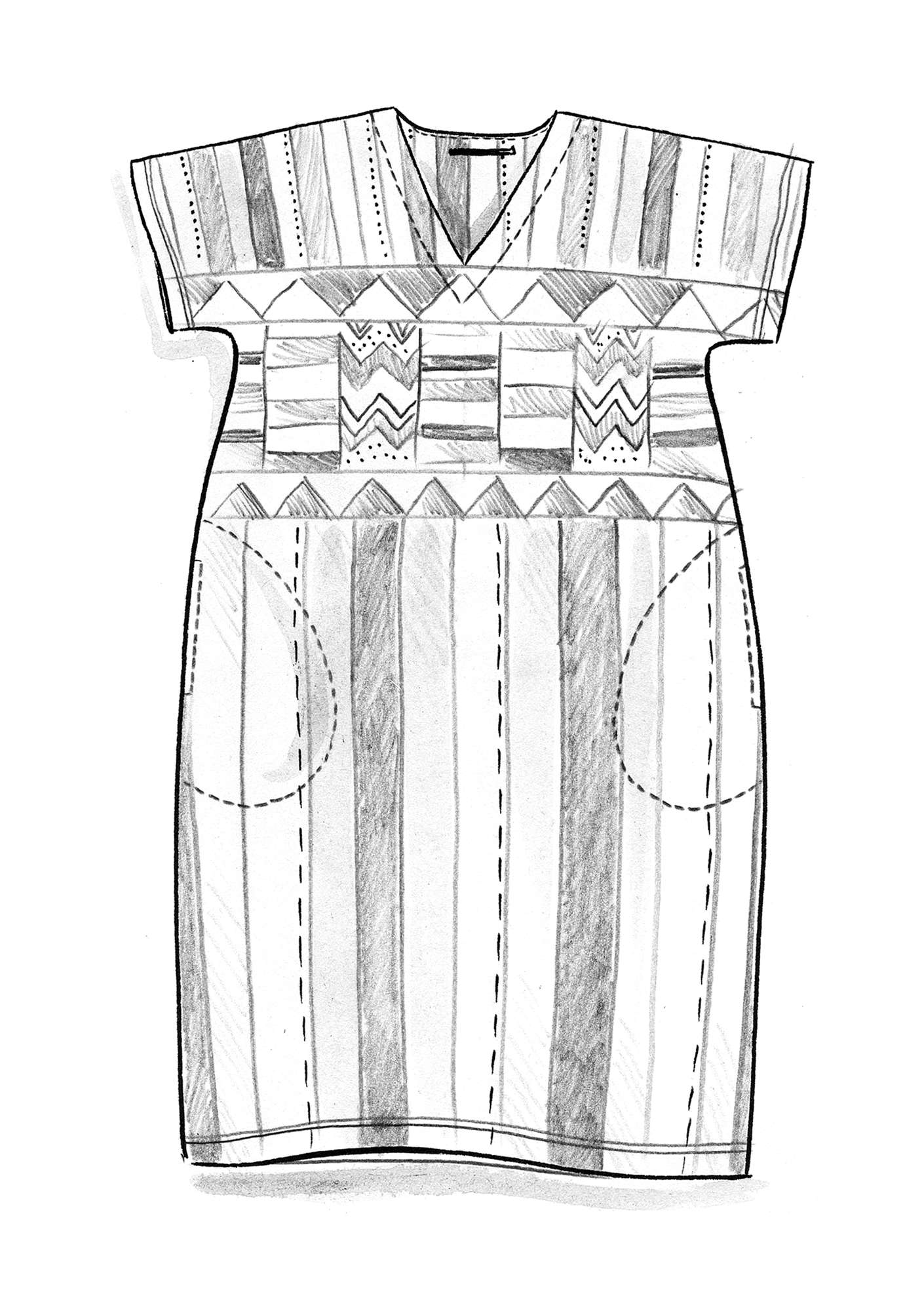 “Antigua” woven linen dress multicoloured