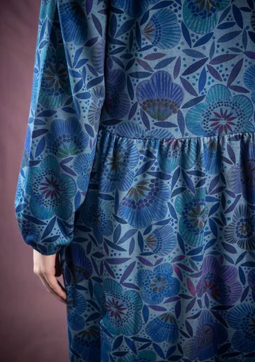 Gemustertes Kleid „Ada“ aus Bio-Baumwolle/Modal - indigo