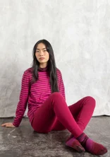 Basic-Streifenshirt aus Bio-Baumwolle - cerise-rotkohl