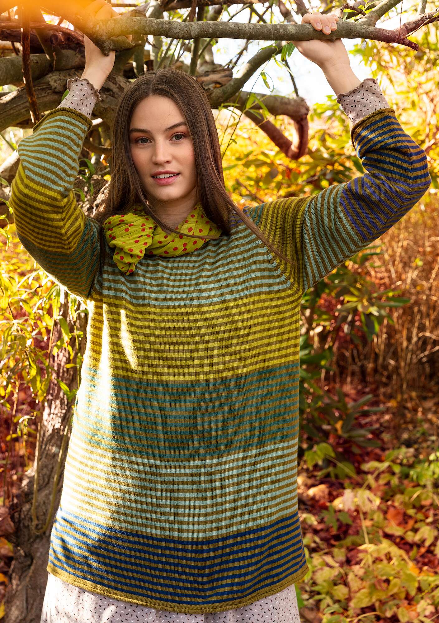 “Elina” organic cotton/cotton sweater meadow green