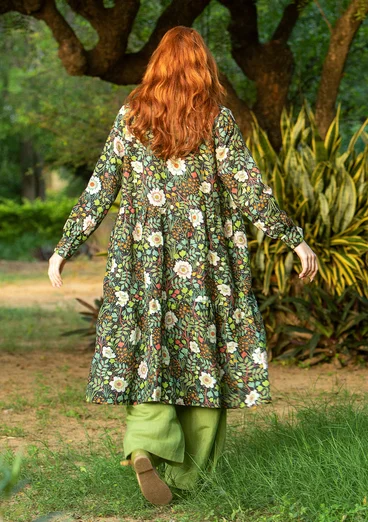 Robe "Primavera" en tissu de lin/modal - noir