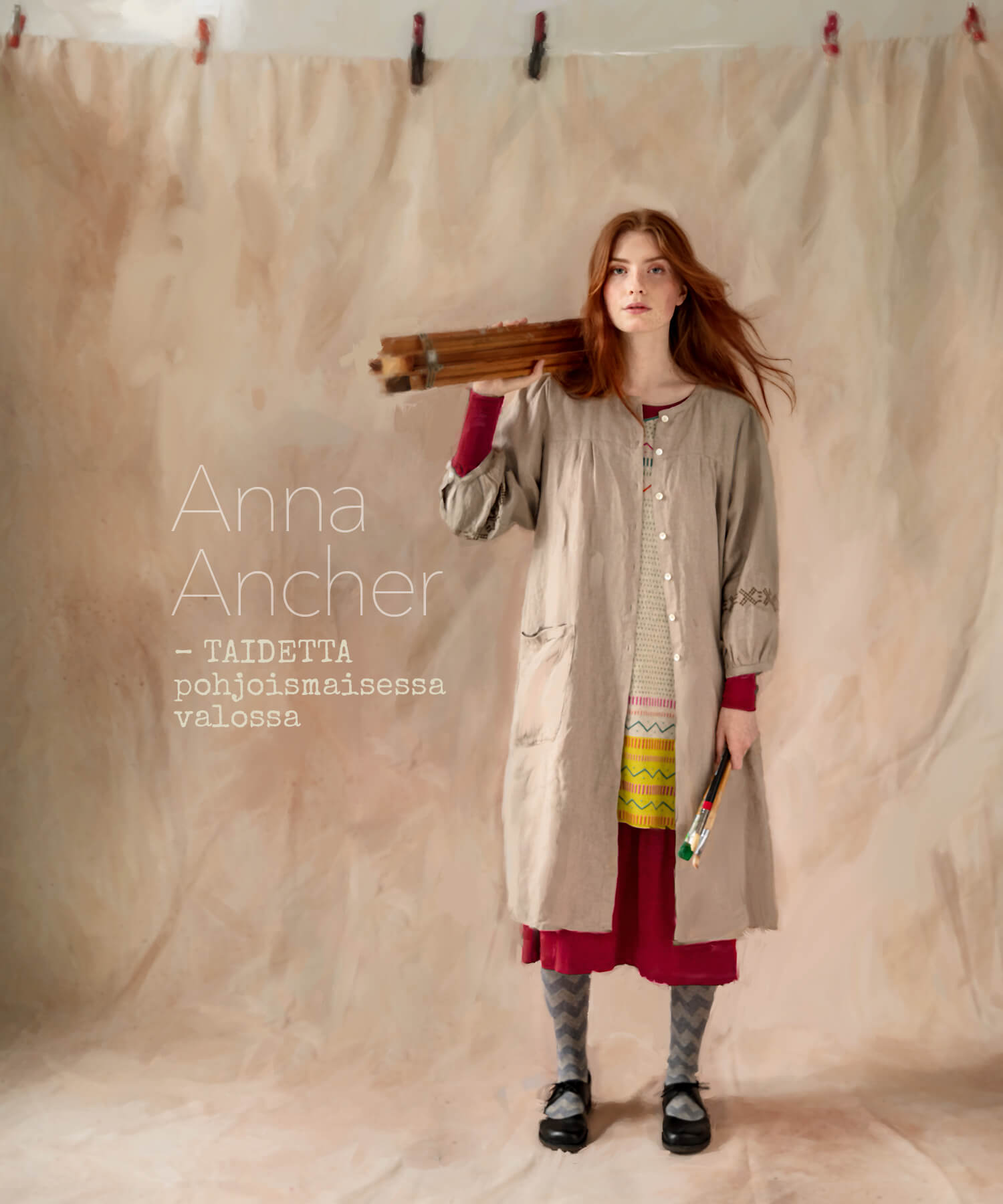 “Anna” woven linen dress »