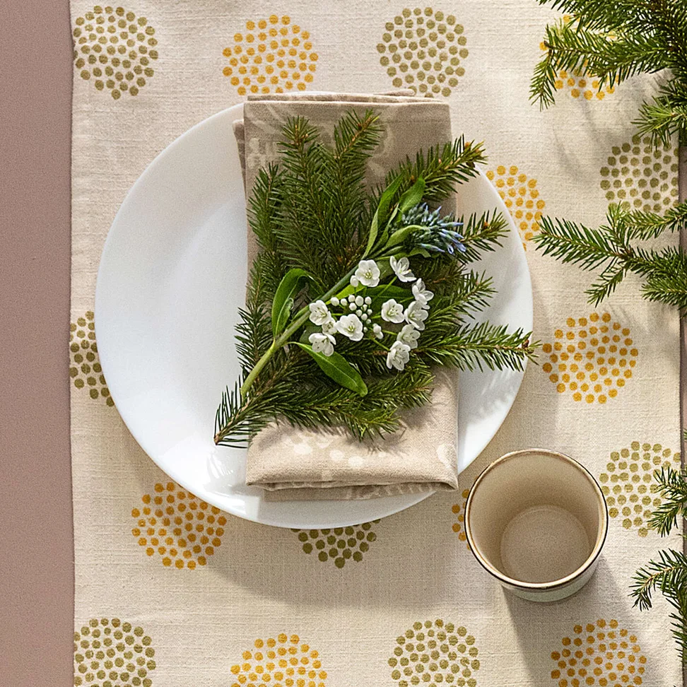 “Taiga” organic cotton placemat - light ochre