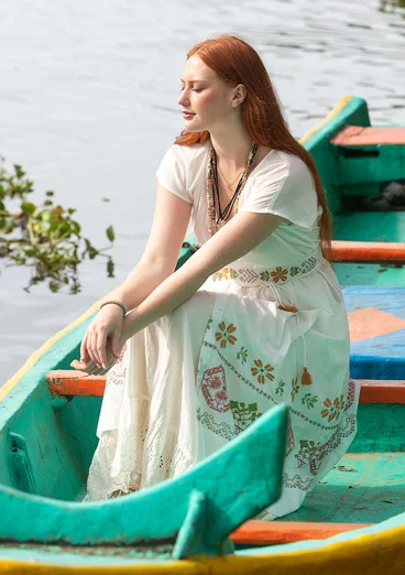 Ärmelloses Kleid „Cross“ aus Bio-Baumwolle - halbgebleicht