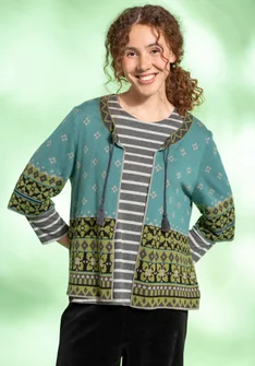 “Noon” wool/lyocell cardigan - artemisia