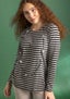 Essential striped sweater in organic cotton black/light gray thumbnail