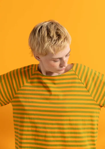 Basic-Streifenshirt aus Bio-Baumwolle - karotte-grünpfeffer