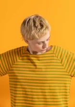 Basic-Streifenshirt aus Bio-Baumwolle - karotte-grünpfeffer
