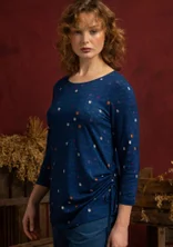“Fields” patterned cotton/modal top - indigo