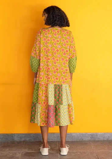 Robe tissée "Sona" en coton biologique - mangue