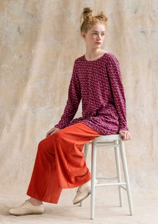 “Billie” jersey tunic in organic cotton/modal - hibiscus/patterned