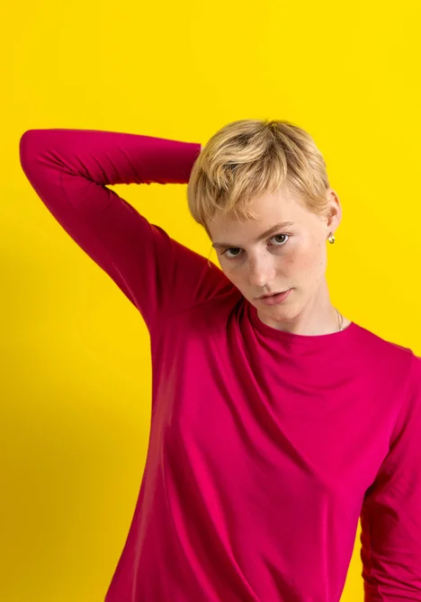 Jerseybluse ”Bianca” i lyocell/elastan - cyklamen