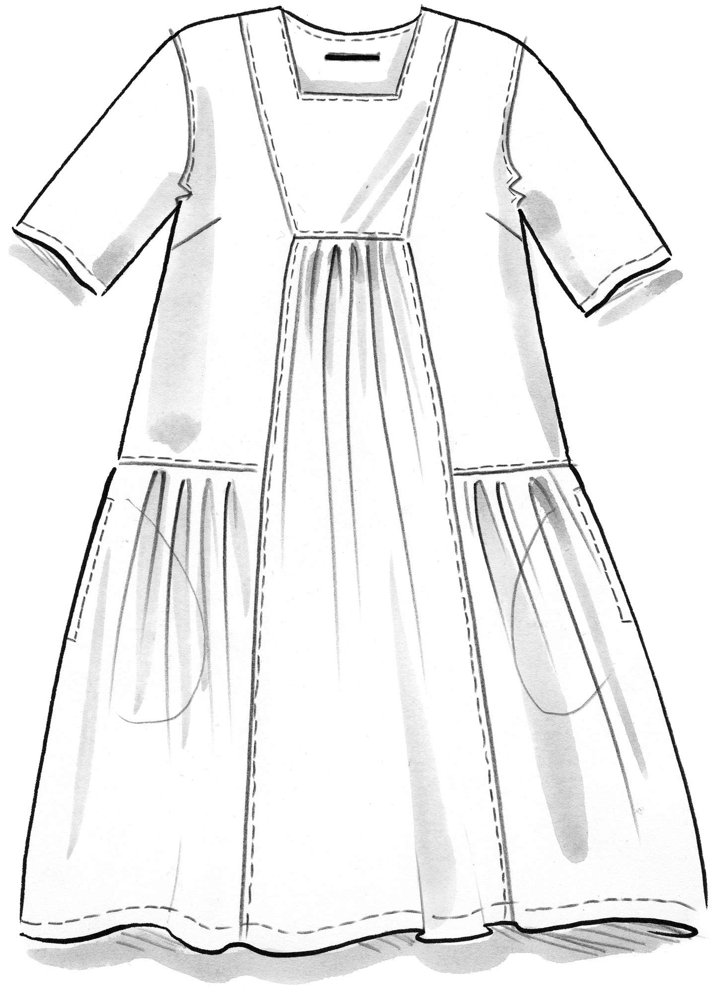 Vevd kjole «Acapella» i økologisk bomull