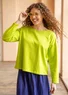 Solid-colored top in organic cotton (tropical green S)