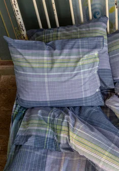 Kopfkissenbezug „Rainbow“ aus Bio-Baumwolle - dunkellavendel