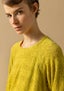 Knit sweater in linen/recycled cotton lime green thumbnail