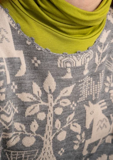 Strickpullover „Kivik“ aus Wolle/Bio-Baumwolle - aschgrau