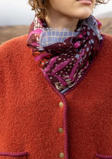 Strickweste „Sälen“ aus Wollbouclé - rost