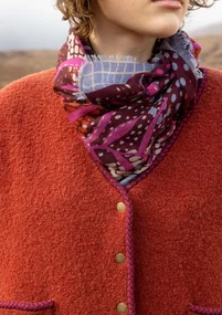 Strickweste „Sälen“ aus Wollbouclé - rost