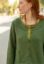 Strickjacke „Mossfire“ aus Lammwollmischung - grasgrün-melange