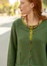 Strickjacke „Mossfire“ aus Lammwollmischung (grasgrün-melange XXL)