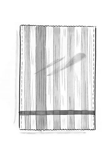 Striped organic cotton placemat - mild blue