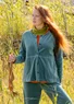 Einfarbige Veloursjacke aus Bio-Baumwolle/Recycling-Polyester (teebaum L)