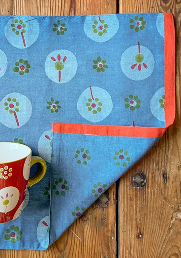Set de table "Indra" en coton biologique - indigotier