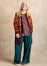 Gemusterte Strickjacke „Luleälven“ aus Lammwolle/Recycling-Wollgemisch (terracotta L)