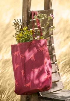 Gemusterte Tasche aus Baumwolle - dunkelhibiskus