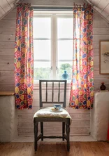 “Sol” short-length, organic cotton curtain - amaryllis