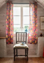 “Sol” short-length, organic cotton curtain - amaryllis